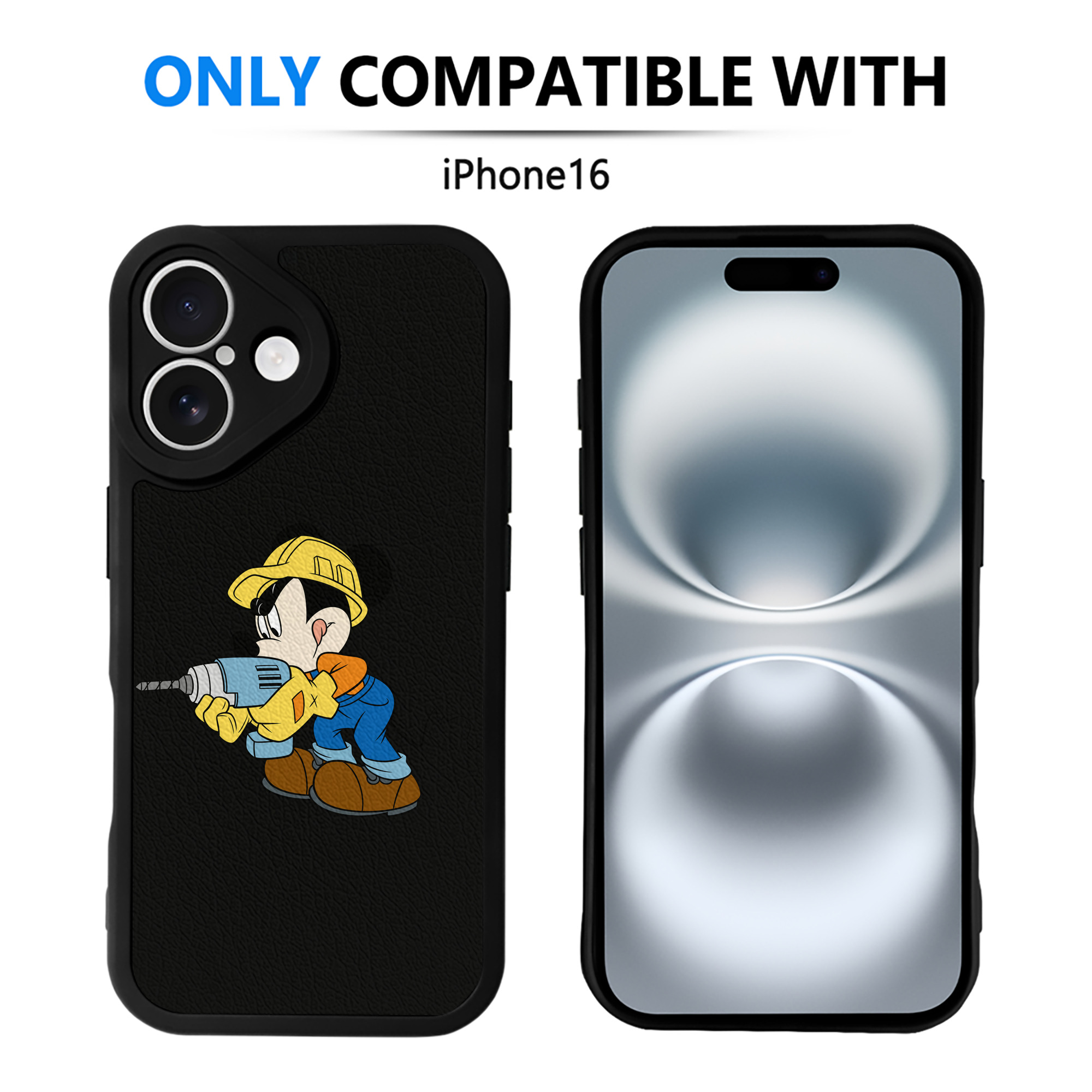 （画像用） ミッキーマウス Mickey Mouse 【iPhone 16シリーズ対応】シリコンスマホケース（レザー調） 材質：シリコン
